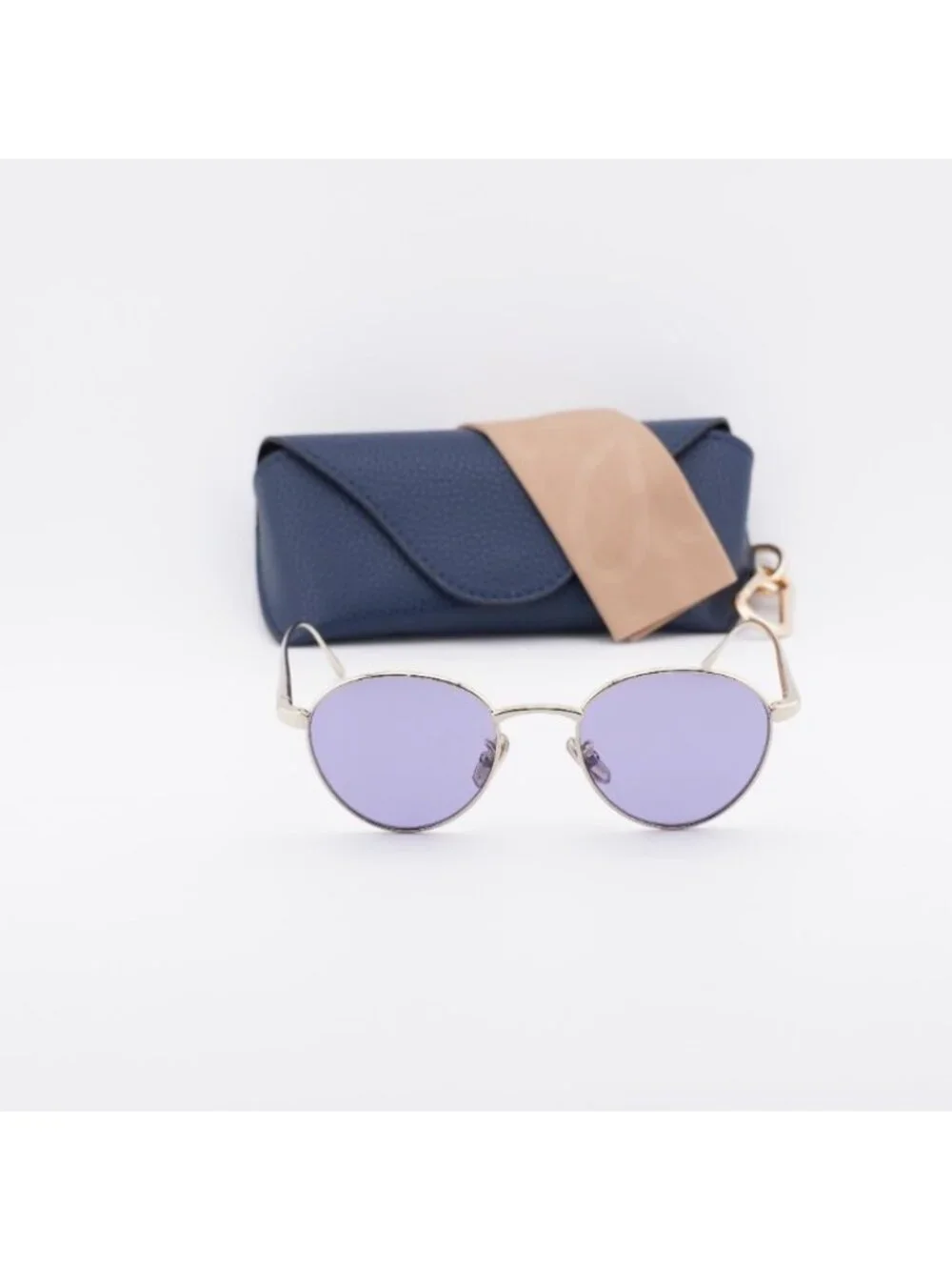 Loewe LW40152U 32Y Sunglasses Gold Square Frame, Purple Lenses